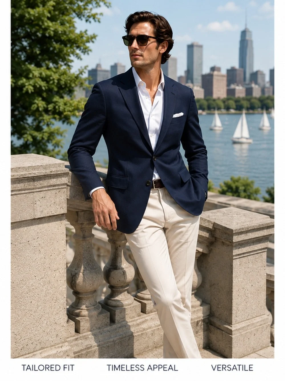 Men’s Navy Sport Coat Blazer Approx 42R Business Casual Tailored